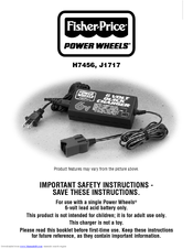 Fisher-Price Power Wheels H7456 Important Safety Instructions Manual