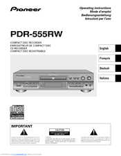 Pioneer PD-R555RW Operating Instructions Manual