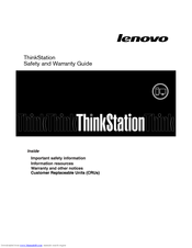 Lenovo ThinkStation S20 Safety And Warranty Manual