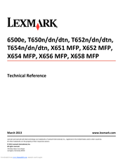 Lexmark X656 MFP Technical Reference Manual
