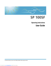 Ricoh Aficio SP 100SF e User Manual