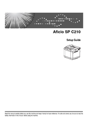 Ricoh C210SF - Aficio SP Color Laser Setup Manual