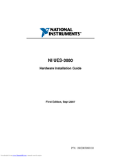 National Instruments NI UES-3880 Hardware Installation Manual