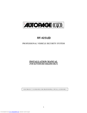 Auto Page RF-425LCD Installation Manual