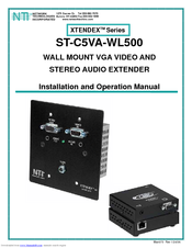 Network Technologies XTENDEX ST-C5VA-WL500 Installation And Operation Manual