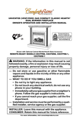 Comfort Flame CDCFNRB Owners Manual And Installation Manual