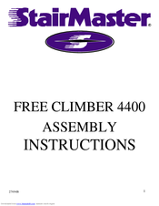 StairMaster FreeClimber 4400 Assembly Instructions Manual