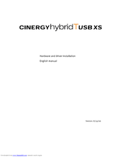 Terratec Cinergy Hybrid T USB XS Hardware and driver Hardware And Driver Installation Manual