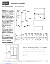 Maytag MFT2976AE Series Product Dimensions