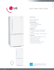 LG LRBC20512WW - 19.7 Cu. Ft. Bottom-Freezer Refrigerator Specification
