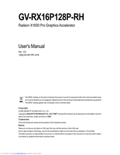 Gigabyte GV-RX16P128P-RH User Manual