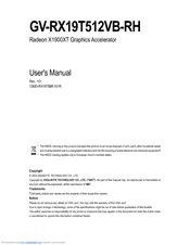 Gigabyte GV-RX19T512VB-RH User Manual