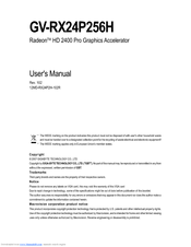 Gigabyte GV-RX24P256H User Manual