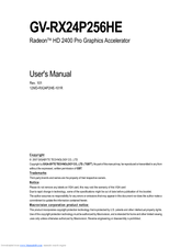 Gigabyte GV-RX24P256HE User Manual