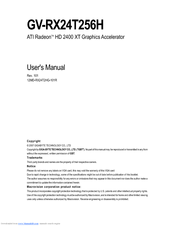 Gigabyte GV-RX24T256H User Manual
