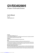 Gigabyte GV-RX345256HI User Manual