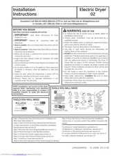 GE GTDP280EDWW Installation Instructions Manual