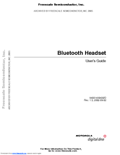 Freescale Semiconductor Bluetooth Headset User Manual
