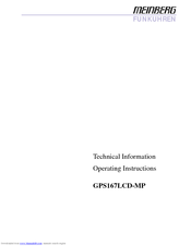 Meinberg GPS167LCD-MP Operating Instructions Manual