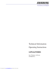 Meinberg GPS163TDHS Operating Instructions Manual