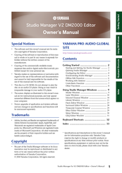 Yamaha Studio Manager Owner's Manual