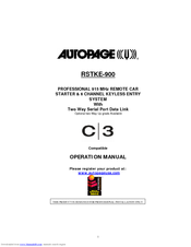Autopage RSTKE-900 Operation Manual