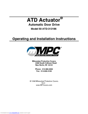 MPC ATD ACTUATOR 50 ATD-313186 Operating and Operating And Installation Manual