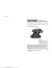 Craftsman 875.199601 Owner's Manual