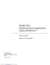 Fujitsu SPARC JPS1 Implementation Supplement Manual