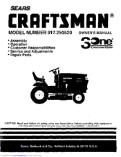 Craftsman 917.250520 Owner's Manual