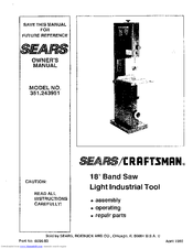 Craftsman 351.243951 Owner's Manual