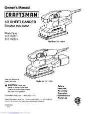 Craftsman 315.116311 Owner's Manual
