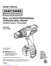 Craftsman 315.273980 Owner's Manual