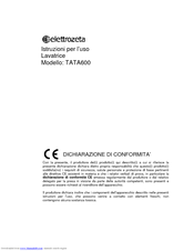 Elettrozeta TATA600 Istruzioni Per L'uso