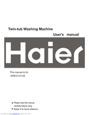 Haier XPB70-0713S User Manual