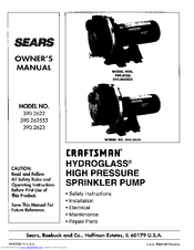 Craftsman HYDROGLASS 390.2622 Owner's Manual