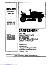 Craftsman 944.609040 Owner's Manual