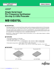 Fujitsu MB15E07SL User Manual