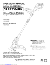 Craftsman 138.74500 Operator's Manual