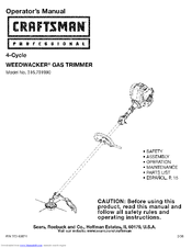 Craftsman Weedwacker 316.791990 Operator's Manual