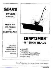 Sears Craftsman 486.244281 Owner's Manual