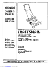 Sears Craftsman 247.372650 Owner's Manual