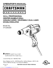 Craftsman 315.262520 Operator's Manual