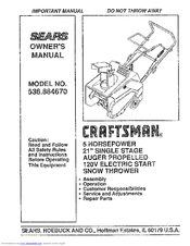 Craftsman 536.884670 Owner's Manual