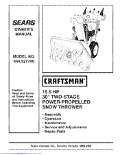 Sears Craftsman 944.527700 Owner's Manual