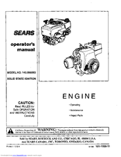 Sears 143.998003 Operator's Manual