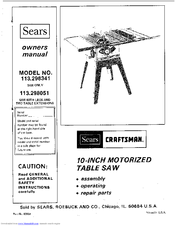 Craftsman 113.298051 Owner's Manual
