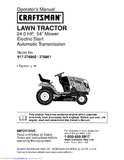 Craftsman 917.276860 Operator's Manual