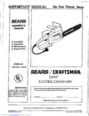 Craftsman 358.34110 Operator's Manual