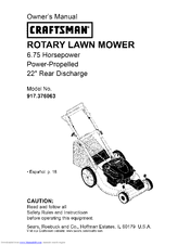 Craftsman 917.376063 Owner's Manual